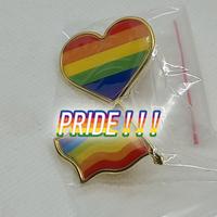 Cinque spillette miste PRIDE LGBT cuore e bandiera