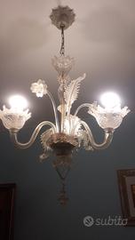 Lampadario veneziano 3 bracci con 2 appliques coor