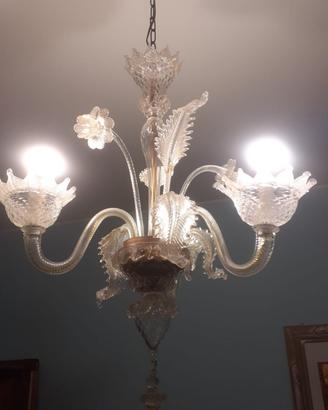 Lampadario veneziano 3 bracci con 2 appliques coor