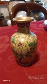 Vasetto Cloisonné vintage fondo avorio