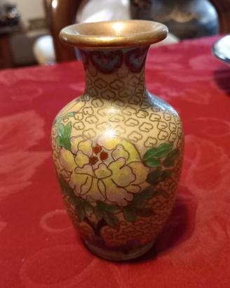 Vasetto Cloisonné vintage fondo avorio