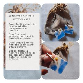 Orecchini Mare in resina e fiori veri