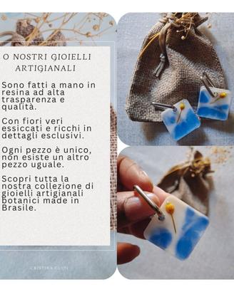 Orecchini Mare in resina e fiori veri