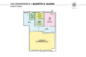 Locale commerciale 100 mq con 2 vetrine