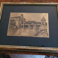 Quadro- Litografia Porta Portello Padova anno 1981