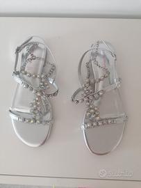 Sandali gioiello eleganti argento taglia 40