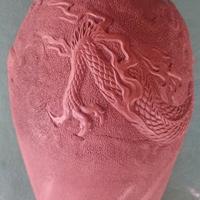 Vaso in argilla rossa giapponese drago