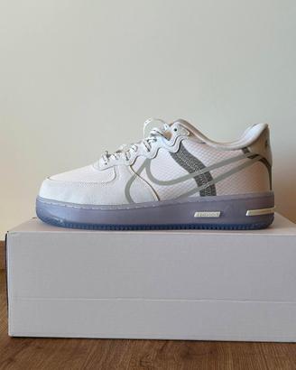 Nike Air Force 1 React White Light Bone Tg 44 NEW