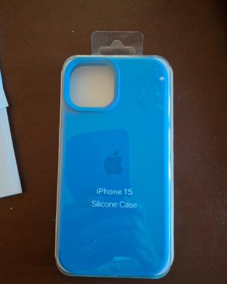 Cover silicone blu  Iphone 15 - 15 Pro sigillata