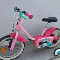 Bicicletta bambina 14" B’Twin rosa unicorno. 