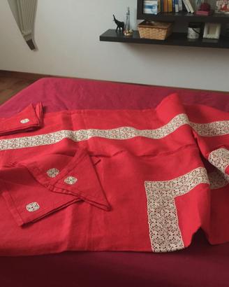 Tovaglia rossa in lino