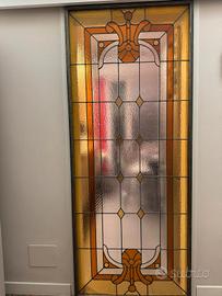 Porta a vetri artistica in vetro piombato 