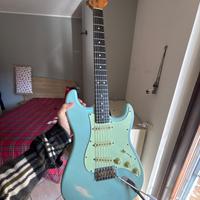 Chitarra elettrica eko s300 relic daphne blu