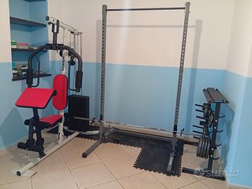 home gym completa: rack, panca multifunzione