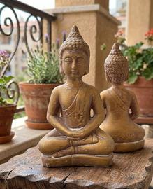 Statuetta Buddha effetto anticato (Altezza 20 cm)