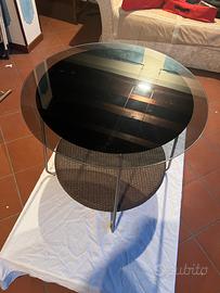 Tavolino da salotto design con piano in vetro