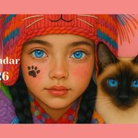 Calendario 2026 (bambine e gatti)