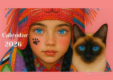 Calendario 2026 (bambine e gatti)