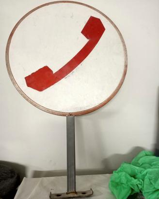 insegna telefono bifacciale in metallo sip