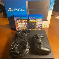 Ps4 500Gb con scatola e cavi + joystick + giochi
