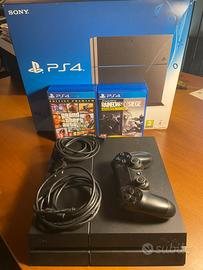 Ps4 500Gb con scatola e cavi + joystick + giochi