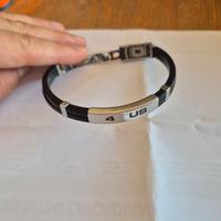 coppia bracciali gomma acciao