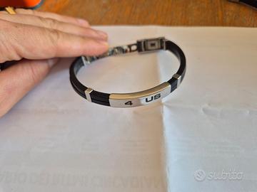 coppia bracciali gomma acciao