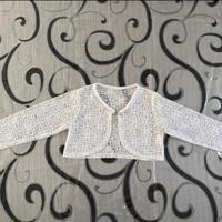 Coprispalle bianco  maniche lunghe in pizzo, 6anni