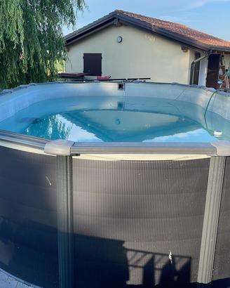 Piscina fuori terra Gre graffite ovale 730x375x132