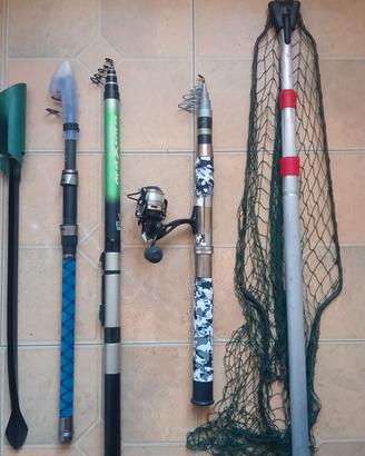 3 Canne Mulinello Guadino Reggicanna Da pesca 