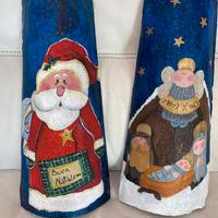 Coppi tegole  natalizie dipinte a mano