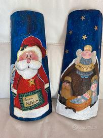 Coppi tegole  natalizie dipinte a mano