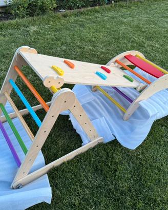 Mini Spalliera Legno con Arco Palestra Montessori