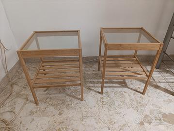 comodini con vetro 