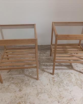 comodini con vetro 