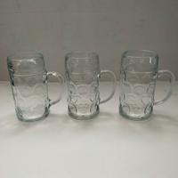 Tris di boccali in vetro massiccio da 1 litro