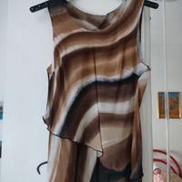 Completo pantalone taglio asimmetrico con casacca