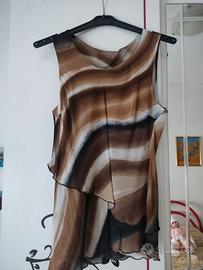 Completo pantalone taglio asimmetrico con casacca