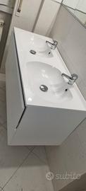Lavabo doppio con mobile a 2 cassetti
