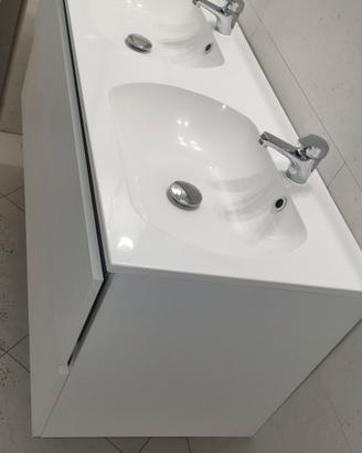 Lavabo doppio con mobile a 2 cassetti
