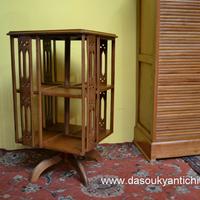 Libreria girevole stile inglese a due ripiani