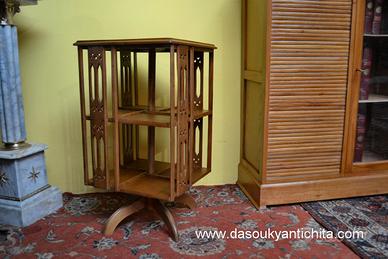 Libreria girevole stile inglese a due ripiani