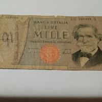 Banconota G. Verdi con evidenti errori di stampa. 