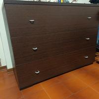 Cassettone e 2 comodini color Rovere scuro