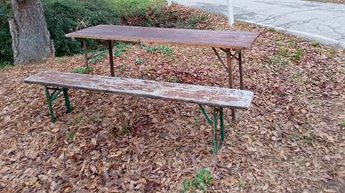 tavolo con 2 panche da giardino 