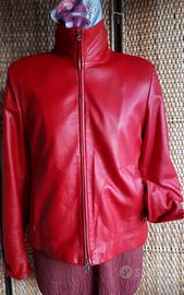 Giubbino donna vera pelle rossa 44/46