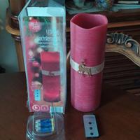 Candela natalizia in cera a led funzionante a pile