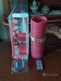 Candela natalizia in cera a led funzionante a pile