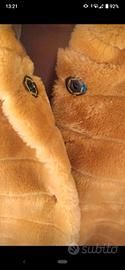 cappottino pelliccia sintetica ocra 