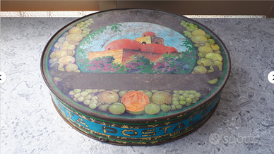 scatola in latta di cassata postale palermo antica